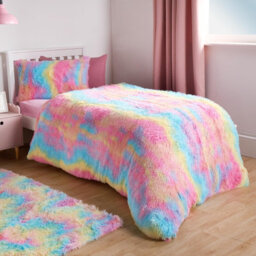OHS Tie Dye Duvet Cover Quilt Pillowcase Fluffly Fleece Soft Bedding Set, Double - thumbnail 2