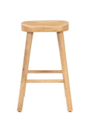 Elm Home And Garden Solid Mango Wood Dark Breakfast Bar Kitchen Pub Café Stool Wooden H 68 X W 47 X D 38 Cm - thumbnail 2
