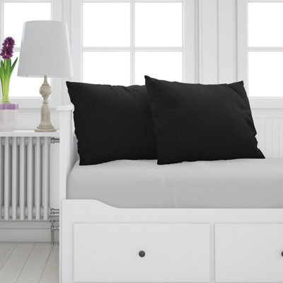 Neel Blue Set Of 2 Square Cushion Covers, Black Crushed Velvet Pillow Case, 45Cm X 45Cm - image 1