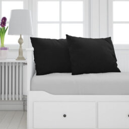 Neel Blue Set Of 2 Square Cushion Covers, Black Crushed Velvet Pillow Case, 45Cm X 45Cm - thumbnail 1