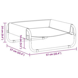 Vidaxl Elevated Dog Bed Anthracite Oxford Fabric And Steel - thumbnail 3
