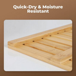Natural Bamboo Anti Slip Slatted Shower Bath Mat Rectangle - thumbnail 5