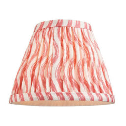 Luminosa Lighting Luminosa Burley Rechargeable Brushed Aged Brass Plate Table Lamp With Coral Pink Fabric Ripple Shade 16Cm Integrated Led - thumbnail 7