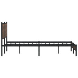 Berkfield Metal Bed Frame Without Mattress Brown Oak 183X213 Cm - thumbnail 6