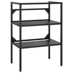 Berkfield Bathroom Washbasin Frame Black 59X38X83 Cm Iron - thumbnail 2
