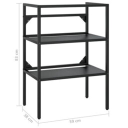 Berkfield Bathroom Washbasin Frame Black 59X38X83 Cm Iron - thumbnail 7