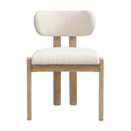 Btm Set Of 6 Solid Wood Dining Chairs, Boucle Upholstery, Natural, For Home And Café - thumbnail 9