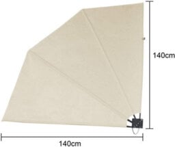 Evre Side Awning 3 Step Collapsible For Terrace Balcony Sun Shade Privacy Blind Fence (140X140Cm, Beige) - thumbnail 6