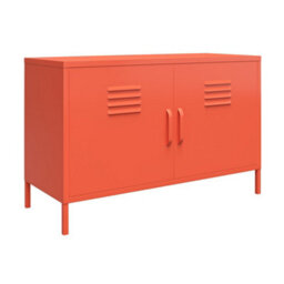 Novogratz Dorel Home Cache Metal Locker With 2 Doors Wide In Orange - thumbnail 3