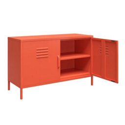 Novogratz Dorel Home Cache Metal Locker With 2 Doors Wide In Orange - thumbnail 2