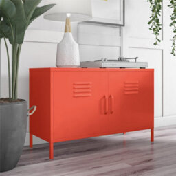 Novogratz Dorel Home Cache Metal Locker With 2 Doors Wide In Orange - thumbnail 5