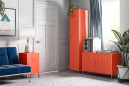 Novogratz Dorel Home Cache Metal Locker With 2 Doors Wide In Orange - thumbnail 6