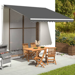 Walplus Replacement Fabric For Awning Garden Sun Shade Canopy Gazebo For Back Door, Porch, Patio Anthracite 4X3.5 M