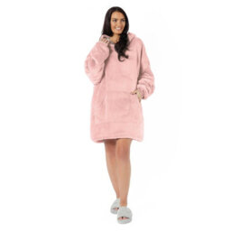 Ohs Petite Hoodie Blanket Sherpa Supersoft Warm Fleece Throw Jumper - Charcoal