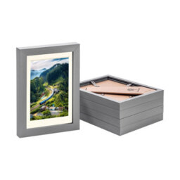 "Nicola Spring Photo Frames With 4"" X 6"" Mount - 5"" X 7"" - Grey/ivory - Pack Of 5" - thumbnail 1