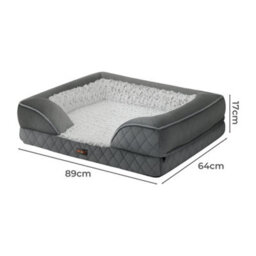 Skylos Pet Orthopedic Dog Bed Large Memory Foam Velvet Washable Cushion - thumbnail 4