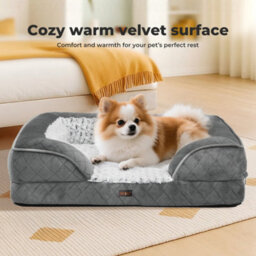 Skylos Pet Orthopedic Dog Bed Large Memory Foam Velvet Washable Cushion - thumbnail 6