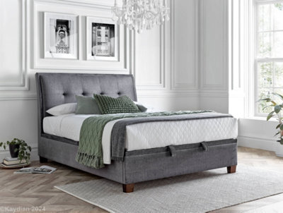 Europa Kaydian Accent Bed Frame Vogue Grey Fabric With Ottoman Storage - image 1