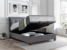 Europa Kaydian Accent Bed Frame Vogue Grey Fabric With Ottoman Storage - thumbnail 2