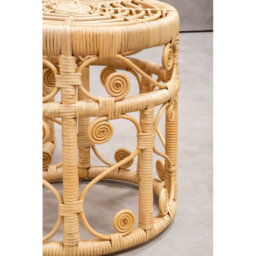 Orsina Elegant Set Of Two Natural Rattan Tables, Round Coffee Table, Sturdy Side Table, Versatile Small Table - thumbnail 8