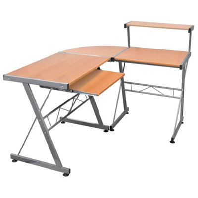 Berkfield Corner Computer Desk Brown 132X112X99 Cm Engineered Wood - image 1