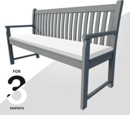 istyle mode 3 Seater Garden Bench Cushion Seatpad Indoor & Outdoor Use - White - thumbnail 3
