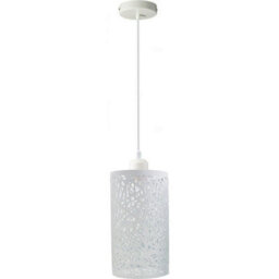 White Metal Drum Cage 15W X 25H Ceiling Pendant Lamp Shade Easy Fit Hanging Lights With Reducer Plate - thumbnail 5