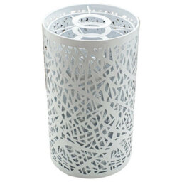 White Metal Drum Cage 15W X 25H Ceiling Pendant Lamp Shade Easy Fit Hanging Lights With Reducer Plate