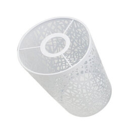 White Metal Drum Cage 15W X 25H Ceiling Pendant Lamp Shade Easy Fit Hanging Lights With Reducer Plate - thumbnail 6