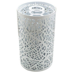 White Metal Drum Cage 15W X 25H Ceiling Pendant Lamp Shade Easy Fit Hanging Lights With Reducer Plate - thumbnail 8