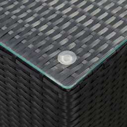 Berkfield Side Tables 3 Pcs With Glass Top Black Poly Rattan - thumbnail 6