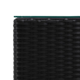 Berkfield Side Tables 3 Pcs With Glass Top Black Poly Rattan - thumbnail 5