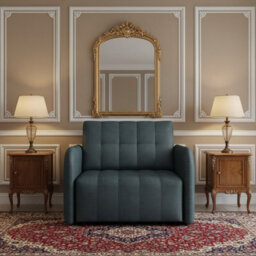 Viva Grand I Upholstered Sofa Bed With Wavy Spring Wooden Legs Wooden Frame Freestanding Backrest 85X95X98Cm Dark Grey - thumbnail 3