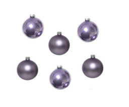 Decoris 2 X 12 Luxury Shatterproof Christmas Baubles Tree Decs 6Cm Frosty Lilac - thumbnail 3