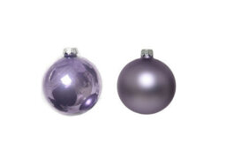 Decoris 2 X 12 Luxury Shatterproof Christmas Baubles Tree Decs 6Cm Frosty Lilac - thumbnail 4