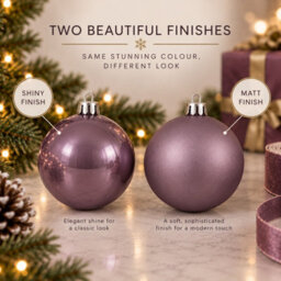 Decoris 2 X 12 Luxury Shatterproof Christmas Baubles Frosty Lilac - thumbnail 6