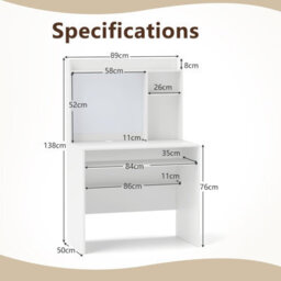 Gainoom Computer Desk W/ Magnetic Bulletin Board & Hutch & Keyboard Tray 89 X 50 Cm White - thumbnail 2