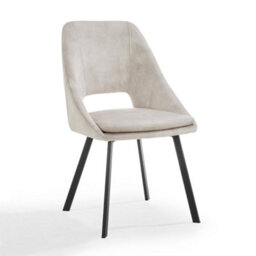 Home Detail Billie Dining Chair Set Of 2, Cream Velvet - thumbnail 2