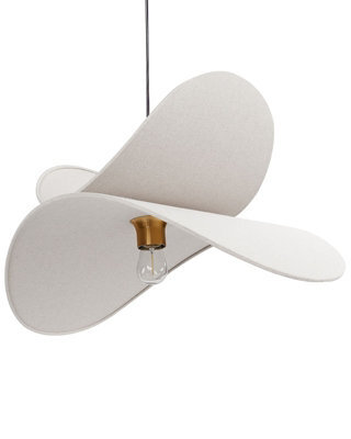 Wyld And Coco Modern Open-Bulb Pendant Lamp 105 Cm Drop Light Grey Linen Shade - image 1