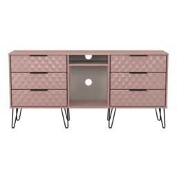 Anzio Ready Assembled Matt Kobe Pink 6 Drawer Sideboard (H)742mm (W)1537mm (D)397mm - thumbnail 2