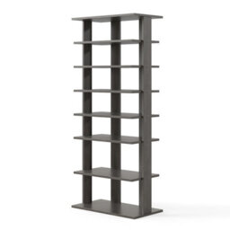 Costway 7 Tiers Double Shoe Rack Entryway Vertical Corner Shoe Stand For 14 Pairs-Grey - thumbnail 1