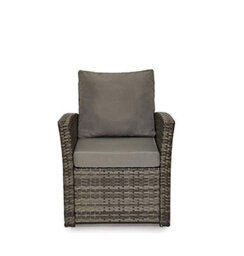 Evre Grey 4 Seater Rattan Garden Furniture Sofa Armchair Set - Roma With Weatherproof Cover - thumbnail 5