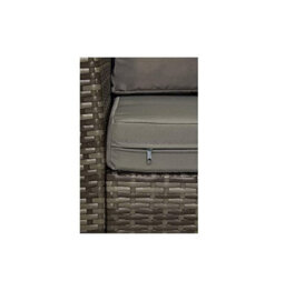 Evre Grey 4 Seater Rattan Garden Furniture Sofa Armchair Set - Roma With Weatherproof Cover - thumbnail 7