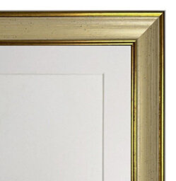 Frames By Post Scandi Cream & Gold Picture Photo Frame With White Mount A4 Image Size 10 X 6 - thumbnail 2