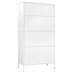 Berkfield Wardrobe White 90X50X180 Cm Steel - thumbnail 5