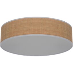 GoodHome Oilbird Round Metal & Straw Natural & White Frosted Effect 2 Lamp Led Ceiling Light - thumbnail 4