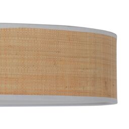 GoodHome Oilbird Round Metal & Straw Natural & White Frosted Effect 2 Lamp Led Ceiling Light - thumbnail 5