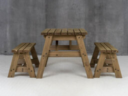Arbor Garden Solutions Victoria Wooden Picnic Bench And Table Set, Outdoor Dining Set (4Ft, Rustic Brown) - thumbnail 4
