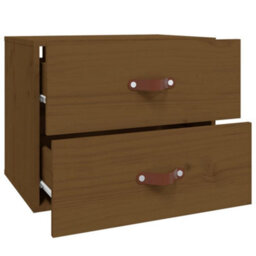 Berkfield Wall-Mounted Bedside Cabinet Honey Brown 50X36X40 Cm - thumbnail 8