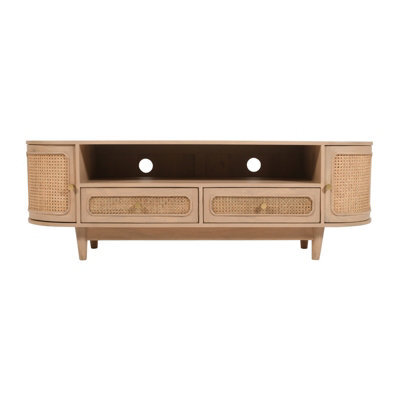 Buttercup Farm Valencia 2 Drawers And 2 Door Tv Cabinet - Cane & Mango Wood - L40 X W152 X H50 Cm - image 1